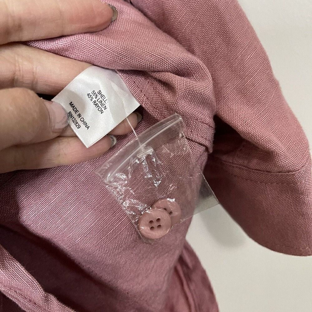 NWOT REVOLVE L'Academie Eden pink Tie waist linen romper size US small - Picture 8 of 8